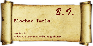 Blocher Imola névjegykártya